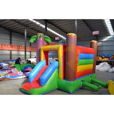 Cartoon Little Monkey Mini Inflatable Castle Slide Combination for Indoor Play