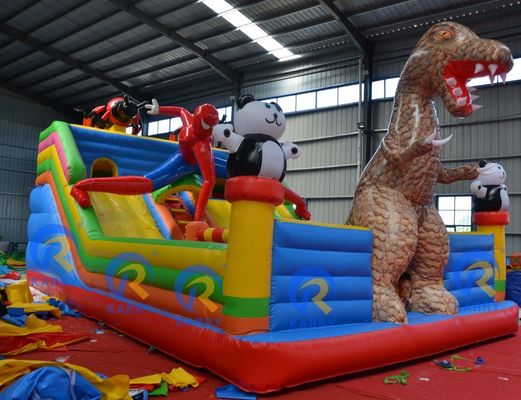 Party Events Dinosaur Spider-Man Panda Combination Inflatable Bouncy Castle with Slide