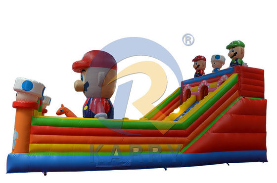 EN71/CE Certified Inflatable Mario Theme Park Bouncer House Slide for Kids and Adults