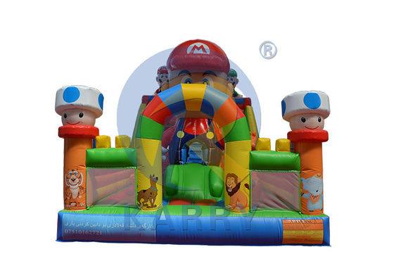 EN71/CE Certified Inflatable Mario Theme Park Bouncer House Slide for Kids and Adults