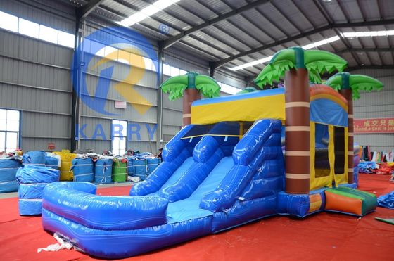Unisex Inflatable Bounce House with Slide 2024 Combo Palm Tree Trampoline Slide Combination
