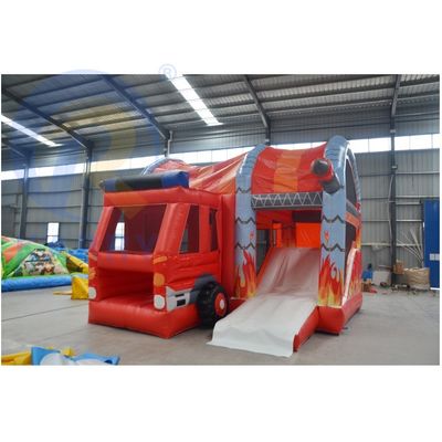 CE EN14960 Certified Fire Station Inflatable Castle Slide Combination for 14 Years up