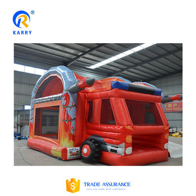 CE EN14960 Certified Fire Station Inflatable Castle Slide Combination for 14 Years up