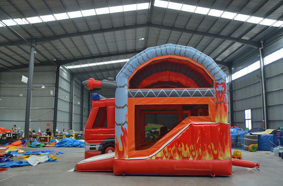 CE EN14960 Certified Fire Station Inflatable Castle Slide Combination for 14 Years up