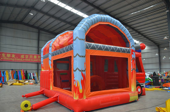 CE EN14960 Certified Fire Station Inflatable Castle Slide Combination for 14 Years up
