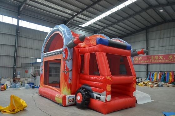 CE EN14960 Certified Fire Station Inflatable Castle Slide Combination for 14 Years up