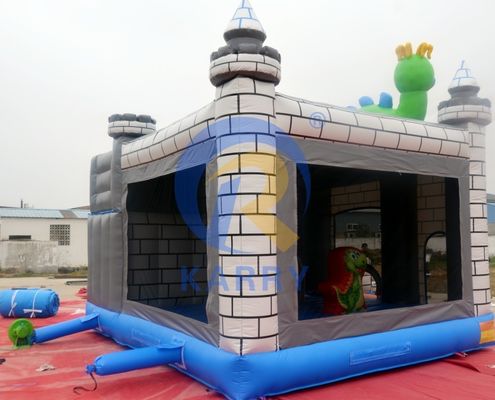 Dino Commercial Bouncy Inflatable Castle with Slide and Accessories Repair Kits