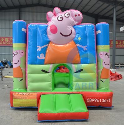 Unisex PVC Cartoon Pink Piggy Mini Inflatable Castle for Indoor and Outdoor Commercial