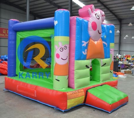 Unisex PVC Cartoon Pink Piggy Mini Inflatable Castle for Indoor and Outdoor Commercial