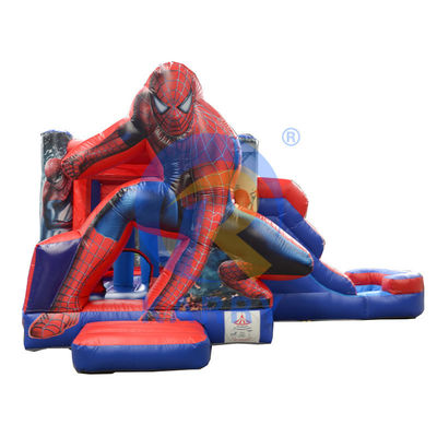 EN71/EN14960/CE Certified Spiderman Inflatable Bounce House with Water Slide and Pool