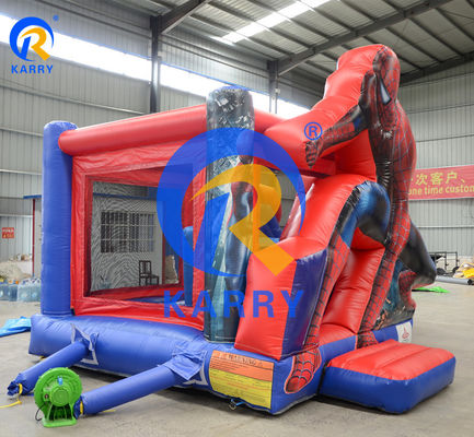 EN71/EN14960/CE Certified Spiderman Inflatable Bounce House with Water Slide and Pool