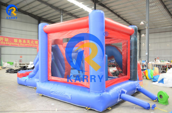 EN71/EN14960/CE Certified Spiderman Inflatable Bounce House with Water Slide and Pool