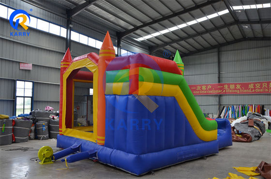 Outdoor Playground Fun Colorful Inflatable Castle and Bounce House Combo with Slide