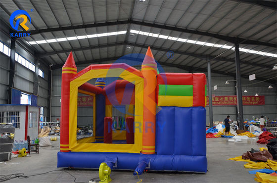 Outdoor Playground Fun Colorful Inflatable Castle and Bounce House Combo with Slide