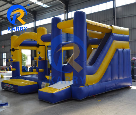 Unisex Inflatable Castle with Dry Slide and Bounce House Combo Max Capacity 100-500kg