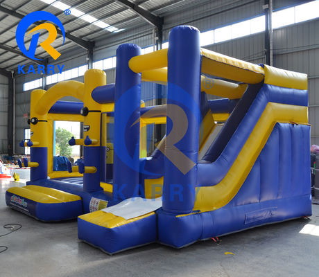 Unisex Inflatable Castle with Dry Slide and Bounce House Combo Max Capacity 100-500kg