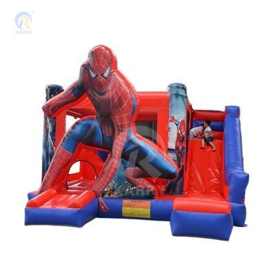 Unisex Inflatable PVC Commercial Spiderman Bounce House with Slide Blower Included