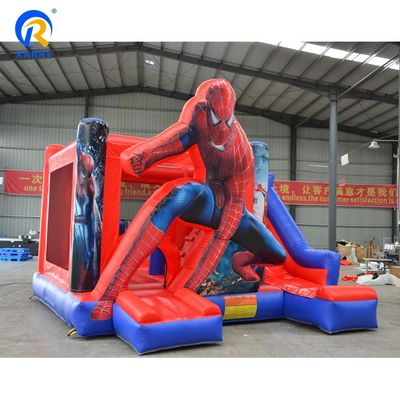 Unisex Inflatable PVC Commercial Spiderman Bounce House with Slide Blower Included