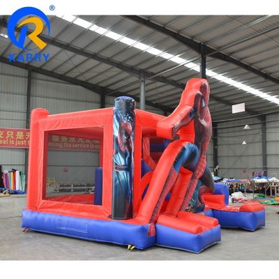 Unisex Inflatable PVC Commercial Spiderman Bounce House with Slide Blower Included
