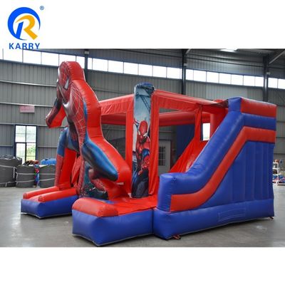 Unisex Inflatable PVC Commercial Spiderman Bounce House with Slide Blower Included