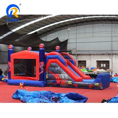 Customized Color Inflatable Jumping Castle Spiderman Bouncy Castle with Slide Combo