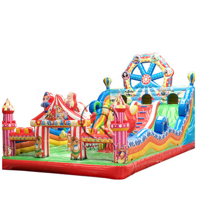 Inflatable Combo Castle Slide with Ferris Wheel Jump Bounce House and Obstacle Course