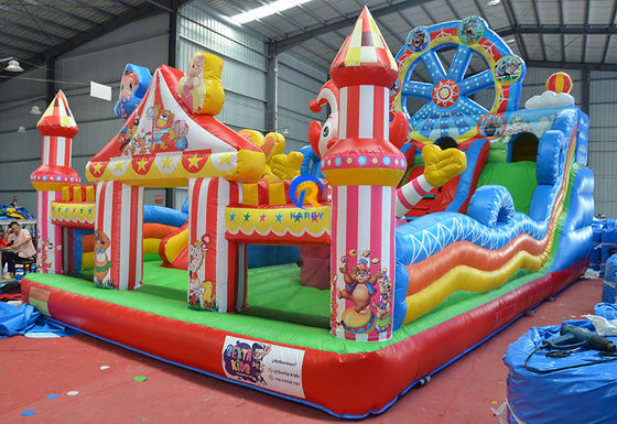 Inflatable Combo Castle Slide with Ferris Wheel Jump Bounce House and Obstacle Course