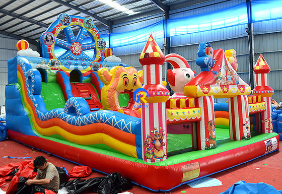 Inflatable Combo Castle Slide with Ferris Wheel Jump Bounce House and Obstacle Course