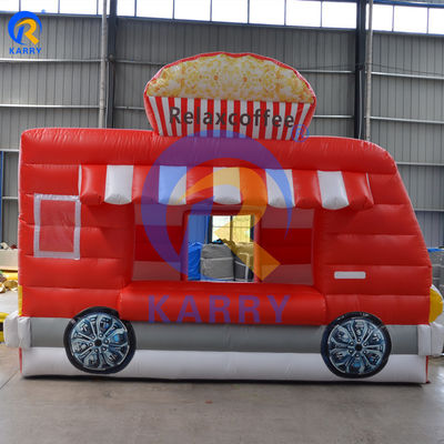 Indoor PVC Commercial Inflatable Relax Coffee Car Jumping Bouncy Castle Popcorn Booth