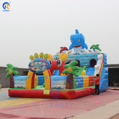 Happy Water World Inflatable Bouncy Castle with Dry Slide and Sea Bouncer