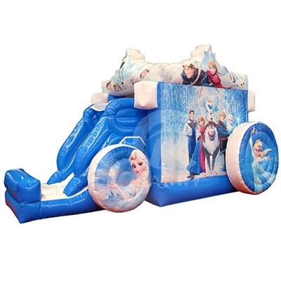 Girls' Favorite Frozen Princess Carriage Inflatable Castle Slide with Blower Included