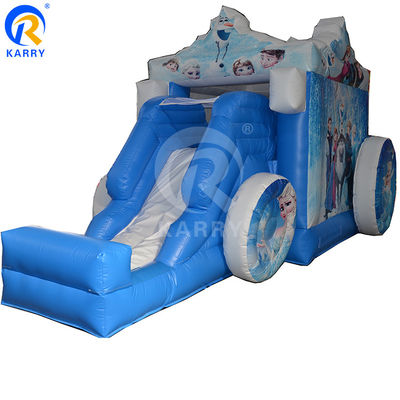 Girls' Favorite Frozen Princess Carriage Inflatable Castle Slide with Blower Included