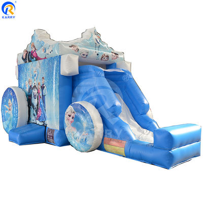 Girls' Favorite Frozen Princess Carriage Inflatable Castle Slide with Blower Included