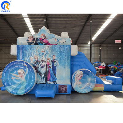 Girls' Favorite Frozen Princess Carriage Inflatable Castle Slide with Blower Included