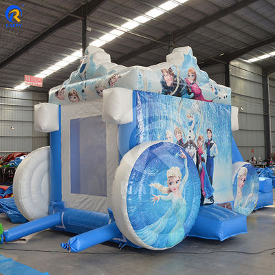 Girls' Favorite Frozen Princess Carriage Inflatable Castle Slide with Blower Included