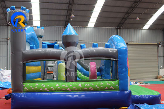Rainbow PVC Inflatable Trampoline Commercial Unicorn Bouncer with Slide and Blower