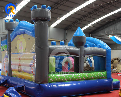 Rainbow PVC Inflatable Trampoline Commercial Unicorn Bouncer with Slide and Blower