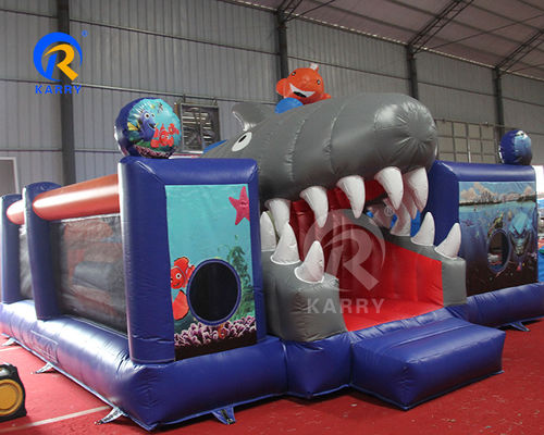 Unisex Kids Water Fun City with Slide and Obstacle Inflatable Bouncy Castle