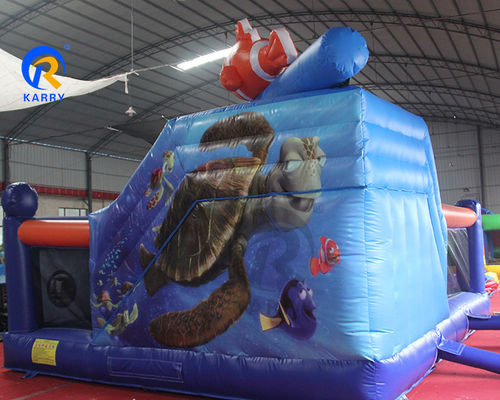Unisex Kids Water Fun City with Slide and Obstacle Inflatable Bouncy Castle
