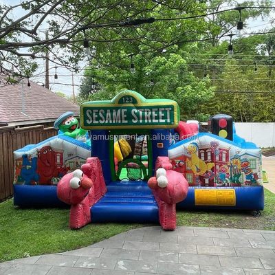 Customized Size Sesame Street Inflatable Bouncer Bouncy Castle for 14 Years up Age Range
