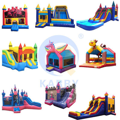 PVC 0.55mm Inflatable Frozen Castle Bounce House Slide Combo for Commercial Party Rental