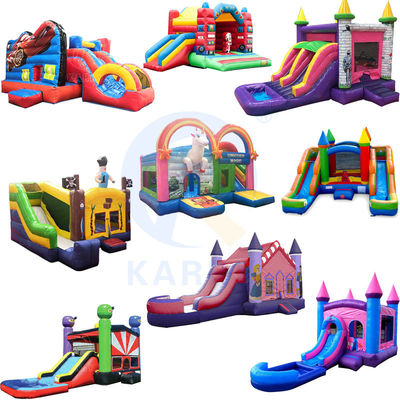 PVC 0.55mm Inflatable Frozen Castle Bounce House Slide Combo for Commercial Party Rental