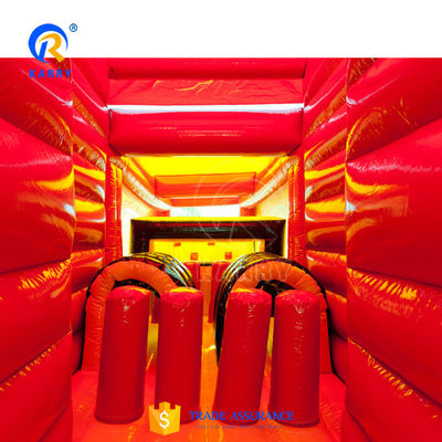 OEM Acceptable Inflatable Big Red Truck Castle Slide Combo for Kids With Blower and Slide