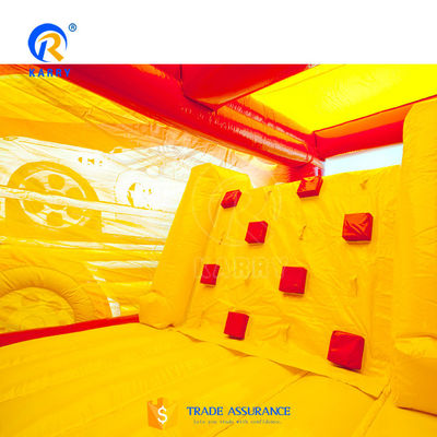 OEM Acceptable Inflatable Big Red Truck Castle Slide Combo for Kids With Blower and Slide