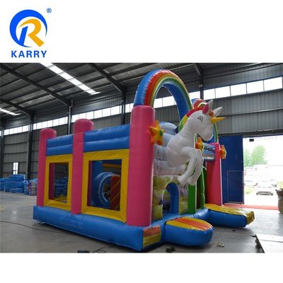 Custom Unicorn Theme Inflatable Castle Bounce House with Slide Fun Playground Bouncer