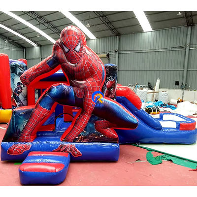 Max Capacity 100-500kg Spiderman Inflatable Bounce House with Slide Pool and Castle