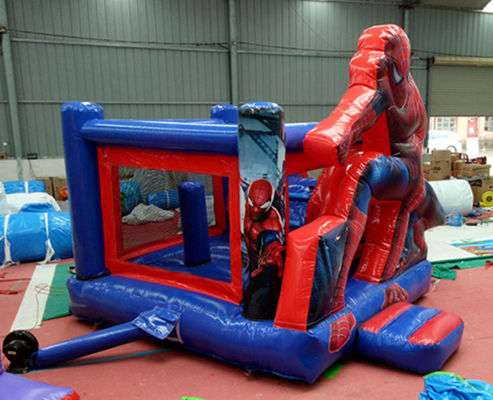 Max Capacity 100-500kg Spiderman Inflatable Bounce House with Slide Pool and Castle