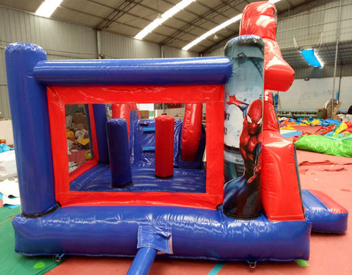 Max Capacity 100-500kg Spiderman Inflatable Bounce House with Slide Pool and Castle