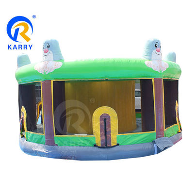 Logo Printed Bounce House Guardian Tree Elf Inflatable Bouncer Slide with Water Slide