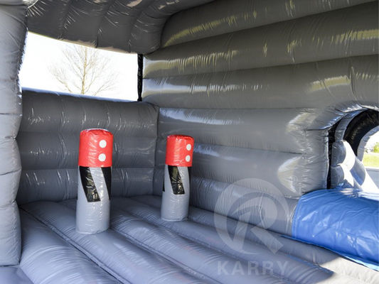 Gray Truck Inflatable Bouncer Combo Jump Jumping Bounce House for Party OEM Accepted